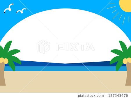 Palm tree and sea frame 127345476