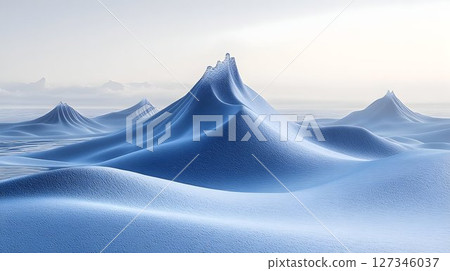 Serene Blue Ice Peaks in a Frozen Landscape 127346037