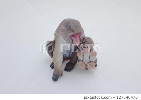 Toy Sloth Figure with Baby on Back Against White Toy Sloth Figure with Baby on Back Against White 127346476
