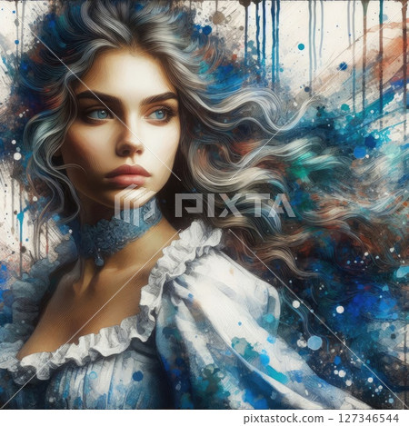 Ethereal Elegance beauty, A Dance of Colors and Emotions with Generative AI. 127346544