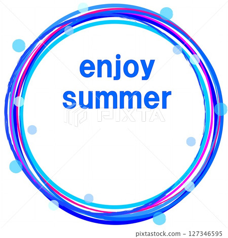 享受夏天圓點白色背景藍色 享受夏天圓點白色背景藍色 127346595