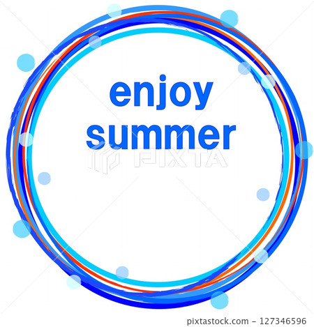 享受夏天圓點白色背景藍色 享受夏天圓點白色背景藍色 127346596