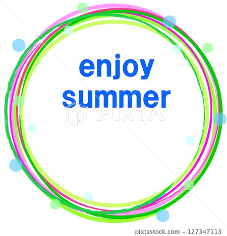 享受夏日框架白色背景環點綠色 享受夏日框架白色背景環點綠色 127347113