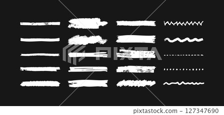 Set of handwritten underlines and marker lines Vector decorative material 127347690