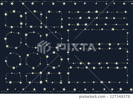 可愛的夜空星形框架 127348378