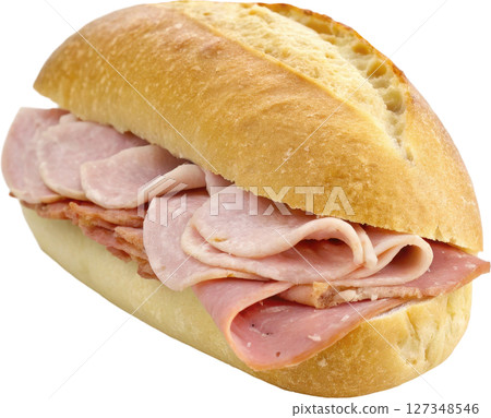 Classic ham sandwich with crusty bread Classic ham sandwich with crusty bread 127348546