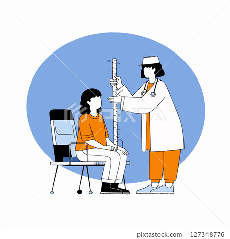 Doctor Measuring Patient's Height 127348776
