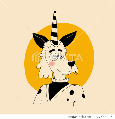 Cartoon Dog Unicorn 127348806