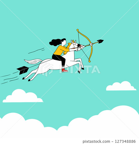 Archer on Horseback in the Sky 127348886