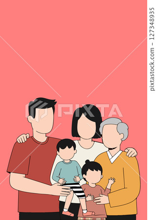 Illustration of a Multi-Generational Family Illustration of a Multi-Generational Family 127348935