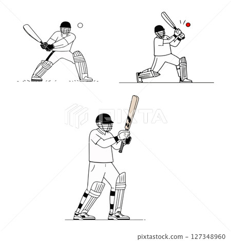 Cricket Batsman in Action Cricket Batsman in Action 127348960