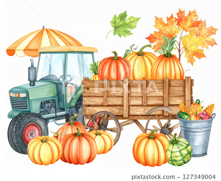 Autumn AI watercolor icon Autumn AI watercolor icon 127349004