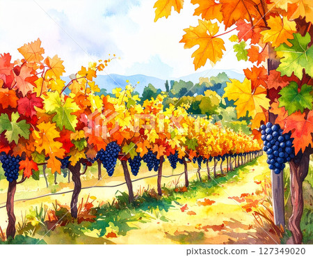 Autumn Maple Leaves AI Generation Background 127349020