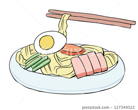 chilled Chinese noodles  127349322
