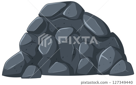 Pile of Dark Stones Illustration Pile of Dark Stones Illustration 127349440