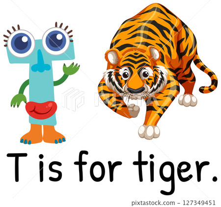 Alphabet Illustration: T is for Tiger Alphabet Illustration: T is for Tiger 127349451