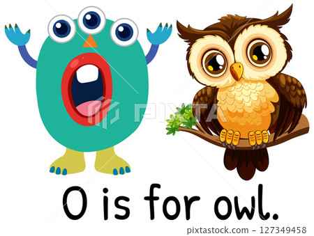 Alphabet Illustration: O is for Owl Alphabet Illustration: O is for Owl 127349458