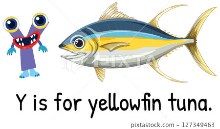 Alphabet Illustration: Y for Yellowfin Tuna 127349463