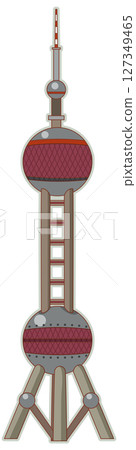 Iconic Oriental Pearl Tower Illustration 127349465