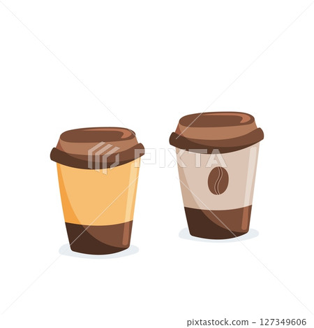 Vector coffee to go cups illustration Vector coffee to go cups illustration 127349606