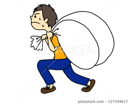 搬運垃圾的男子 127349617