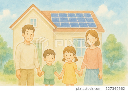 太陽能電池板和家庭 127349662