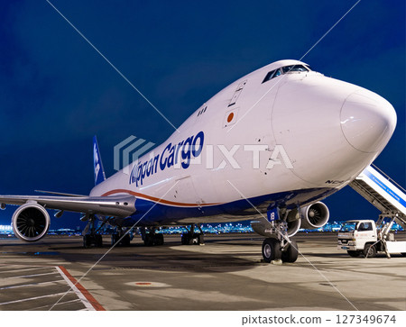 NCA 747 cargo parking lot night view 127349674