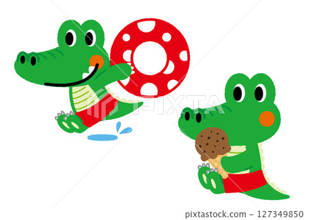 鱷魚享受夏天 127349850