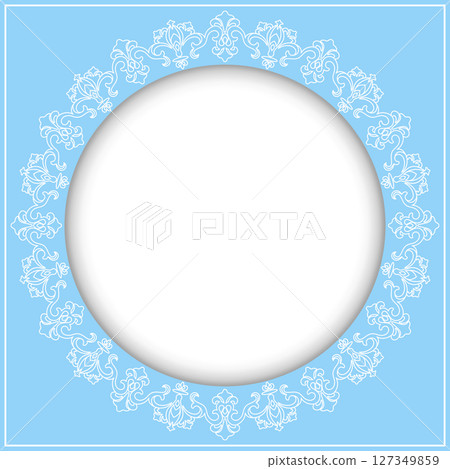 Decorative Round Frame. Template for photos, cards, collages, social media and creative design Decorative Round Frame. Template for photos, cards, collages, social media and creative design 127349859