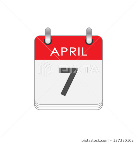 April 7. A leaf of the flip calendar with the date of April 7 April 7. A leaf of the flip calendar with the date of April 7 127350102
