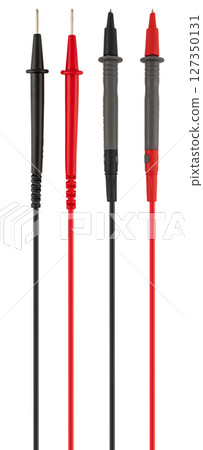 Digital multimeter probes, white background in insulation 127350131