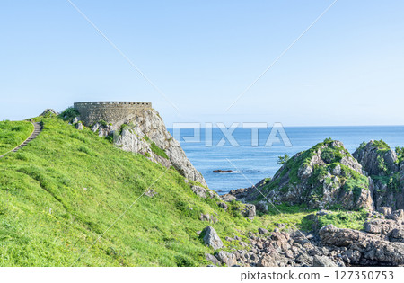 Hachinohe City, Aomori Prefecture, clear summer sky and Ashigezaki Observation Deck 127350753