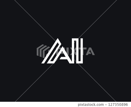 AI Logo Symbol Modern Tech Monogram Design For Neural Network, CPU System, Robotic Automation, Startup Branding, And Digital Innovation Projects. Futuristic Geometric Style. Vector Illustration 127350896