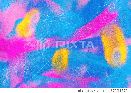 Vibrant Graffiti Abstract in Blue, Pink, Yellow for Modern 90s, Y2K Aesthetic 127351571