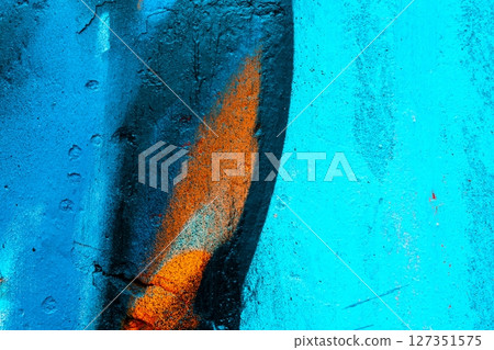 Abstract Blue Orange Texture with Urban Industrial Vibe 127351575