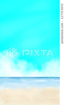 夏日藍天、大海和積雨雲的插圖 夏日藍天、大海和積雨雲的插圖 127351635