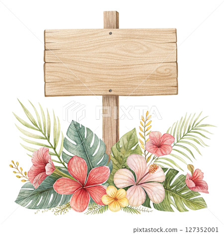 Wooden sign The most beautiful flower in the world is under the sign watercolor Wooden sign The most beautiful flower in the world is under the sign watercolor 127352001