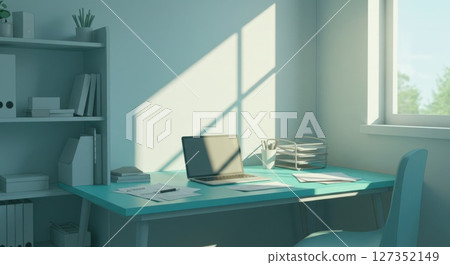 Minimalist Home Office Workspace with Natural Morning Light Minimalist Home Office Workspace with Natural Morning Light 127352149