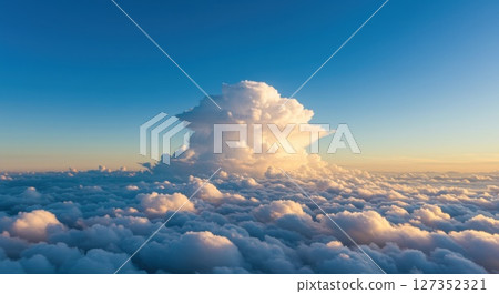 Cumulonimbus Cloud Formation Above the Sky at Sunset 127352321