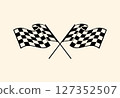 checkered flag on black background. racing icon, racing vector, sports icon, graphic design 127352507