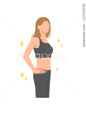 Illustration of a stylish woman without main lines Illustration of a stylish woman without main lines 127352559