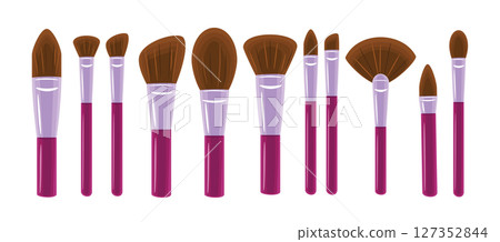 Set of Makeup Brushes Beauty and Cosmetic Tools Set of Makeup Brushes Beauty and Cosmetic Tools 127352844