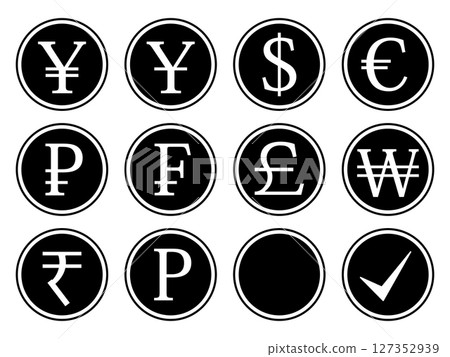 Currency symbol icon set monotone 127352939