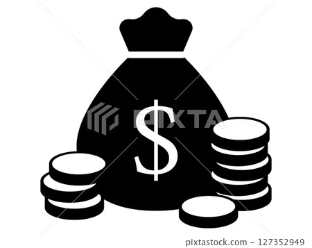 Dollar sign and assets monotone Dollar sign and assets monotone 127352949