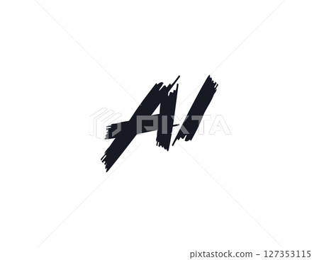 AI Logo Monogram Design For Tech, Chatbot, Virtual Assistant, Neural Network, SaaS, Smart Digital Tool. Perfect For Startup of Communication System and Automatisation. Vector Illustration 127353115