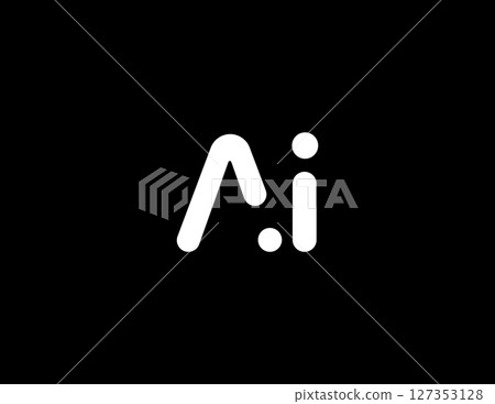 AI Modern Geometric Logo Monogram Design For Tech, Chatbot, Virtual Assistant, Neural Network, SaaS, Smart Digital Tool For Startup of Communication System and Automatisation. Vector Illustration 127353128