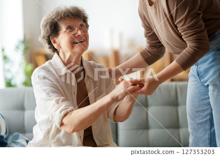 Happy patient and caregiver 127353203