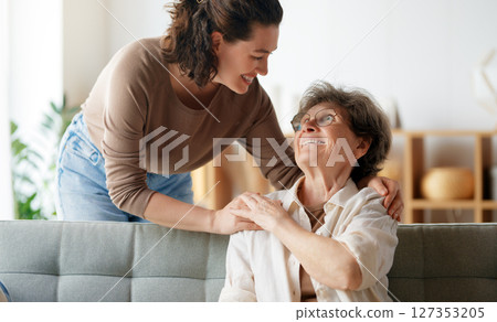 Happy patient and caregiver 127353205
