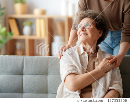 Happy patient and caregiver 127353206