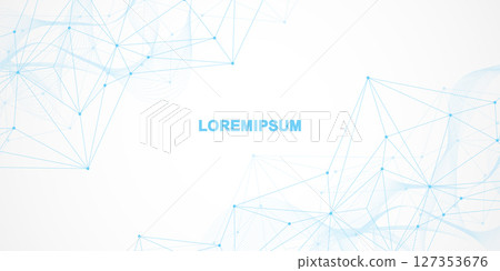 Global network connection website header or banner design. Abstract background with connecting dots and lines. Global business. Social network communication. Internet technology. Vector illustration 127353676